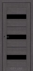 Дуб шато/Чорне скло  